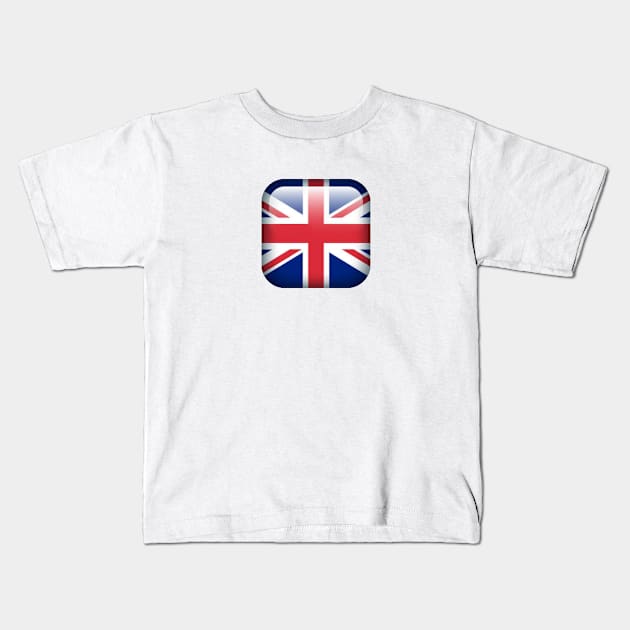 Cool Retro British Style Flag Emblem Kids T-Shirt by PlanetMonkey